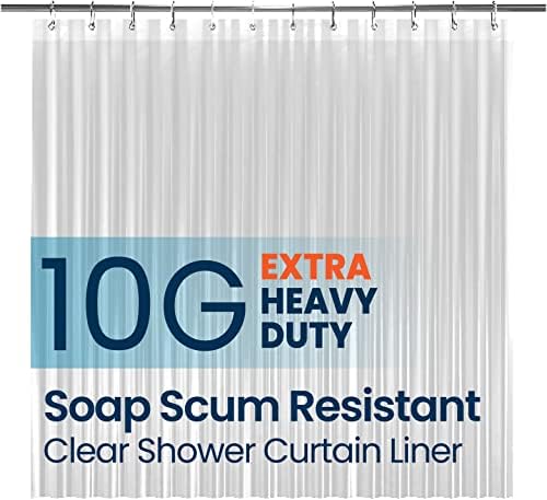 Bathroom Shower Curtain Waterproof Plastic Shower Curtain Premium PEVA Non-Toxic with Rust Proof Grommets Clear 8G Bathroom Accessories 72x72