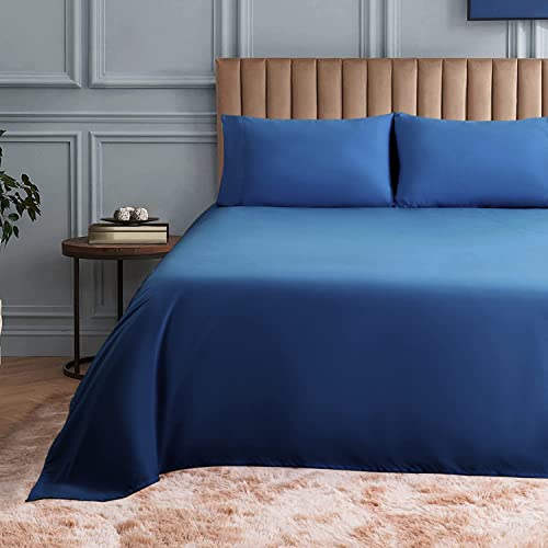 Bed Sheet Set Super Soft Microfiber 1800 Thread Count Luxury Egyptian Sheets 16-Inch Deep Pocket Wrinkle -4 Piece(Queen Dark Grey)
