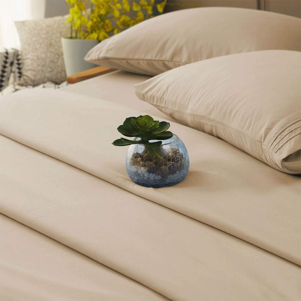 Bed Sheet Set Super Soft Microfiber 1800 Thread Count Luxury Egyptian Sheets 16-Inch Deep Pocket Wrinkle -4 Piece(Queen Dark Grey)