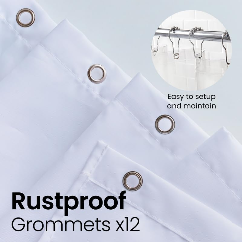 Bathroom Shower Curtain Waterproof Plastic Shower Curtain Premium PEVA Non-Toxic with Rust Proof Grommets Clear 8G Bathroom Accessories 72x72