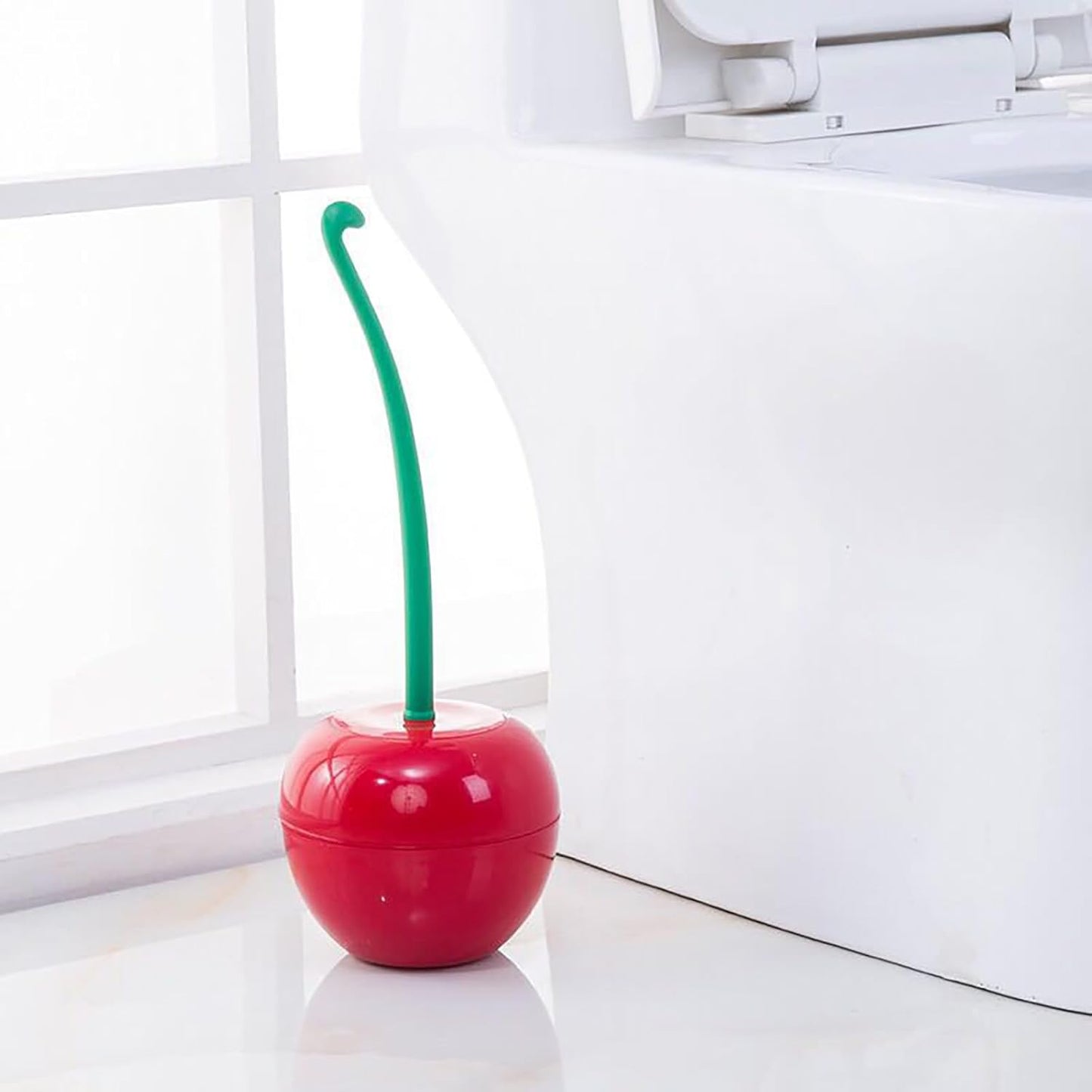 Bathroom Cherry Toilet Brush and Holder Bathroom Funky Cute Toilet Brush