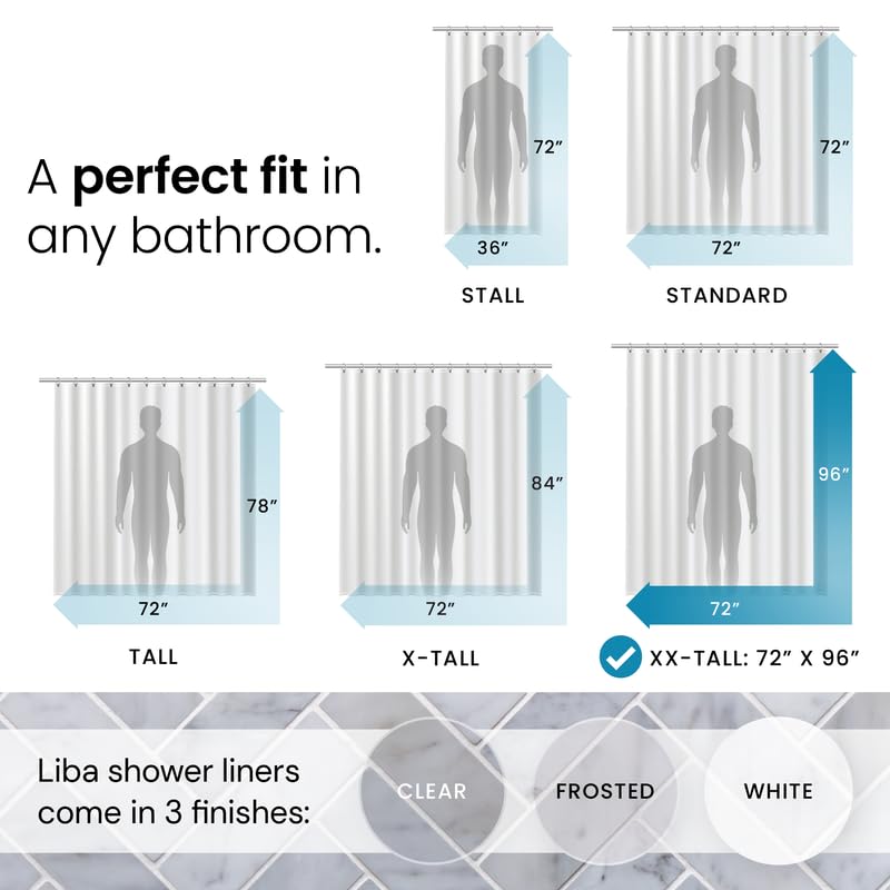 Bathroom Shower Curtain Waterproof Plastic Shower Curtain Premium PEVA Non-Toxic with Rust Proof Grommets Clear 8G Bathroom Accessories 72x72