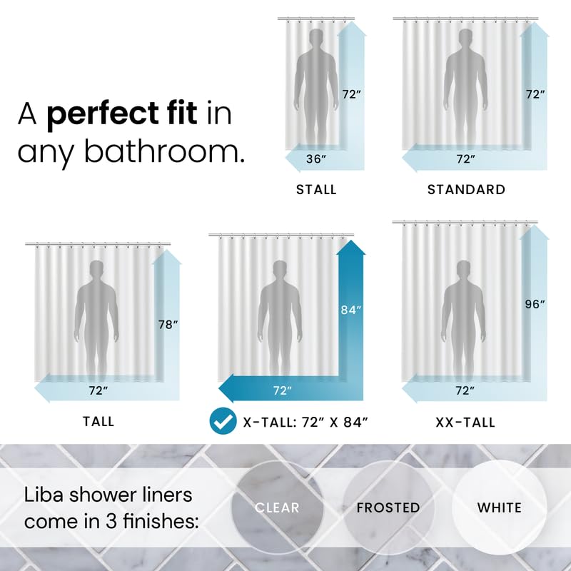Bathroom Shower Curtain Waterproof Plastic Shower Curtain Premium PEVA Non-Toxic with Rust Proof Grommets Clear 8G Bathroom Accessories 72x72