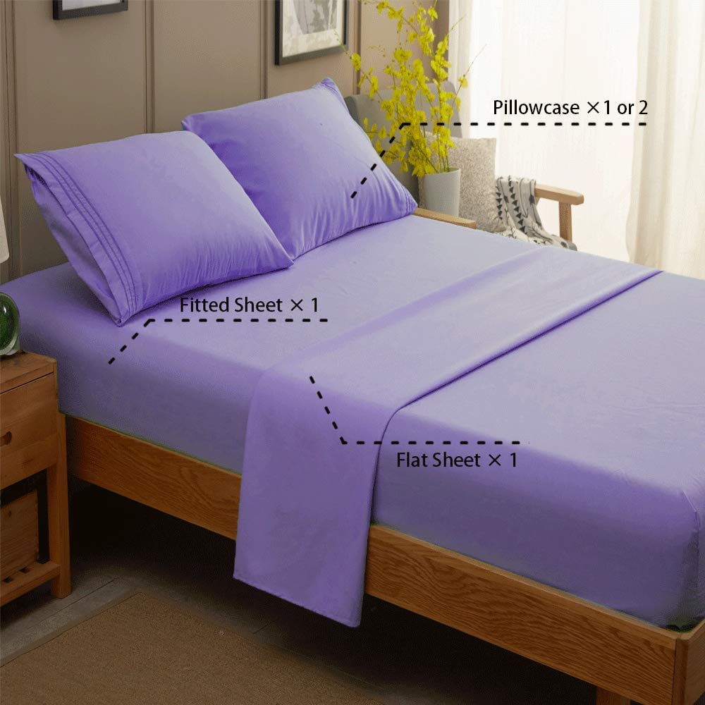 Bed Sheet Set Super Soft Microfiber 1800 Thread Count Luxury Egyptian Sheets 16-Inch Deep Pocket Wrinkle -4 Piece(Queen Dark Grey)