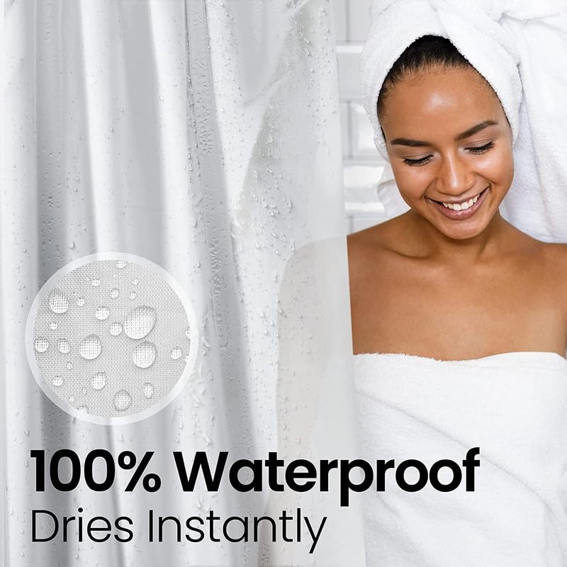 Bathroom Shower Curtain Waterproof Plastic Shower Curtain Premium PEVA Non-Toxic with Rust Proof Grommets Clear 8G Bathroom Accessories 72x72