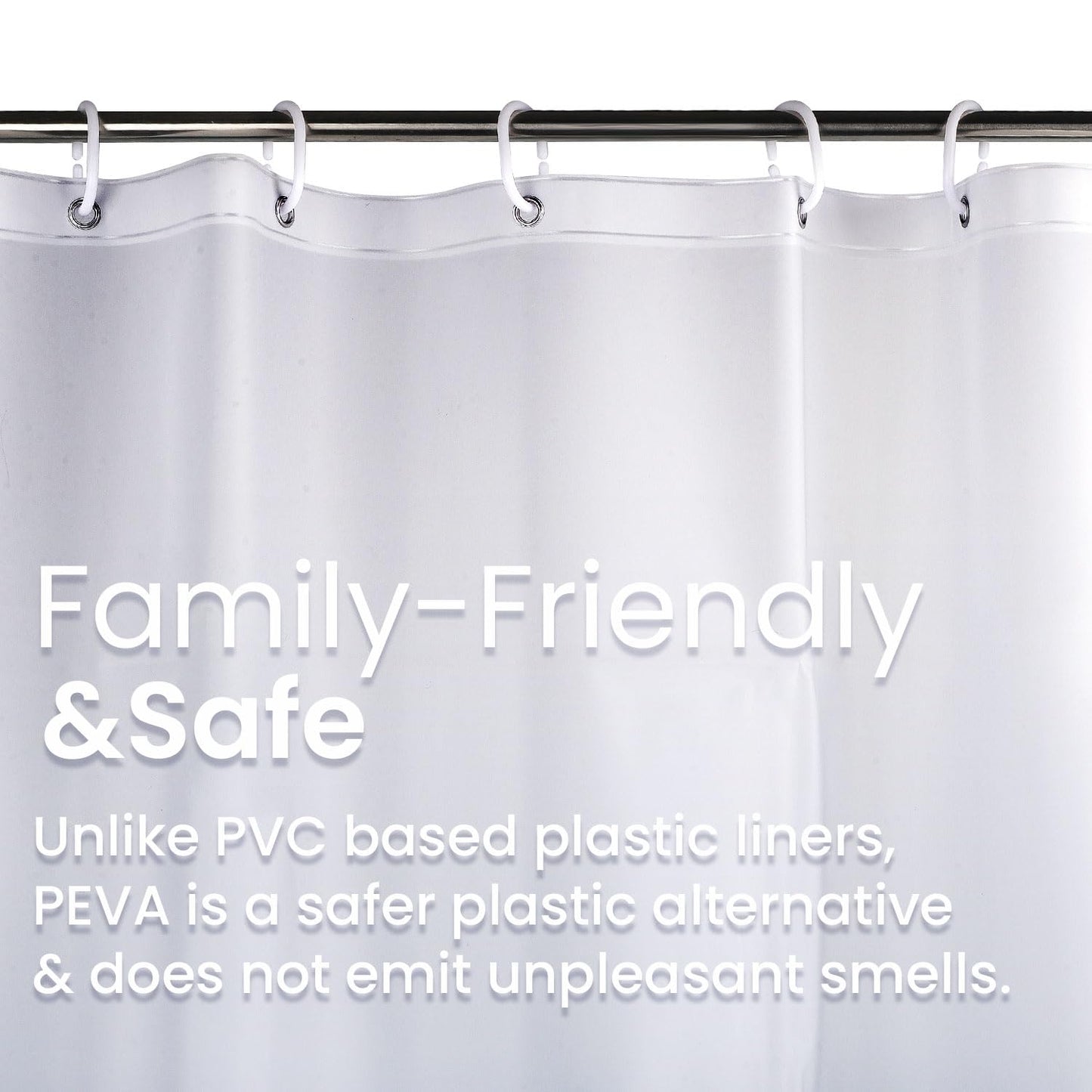 Bathroom Shower Curtain Waterproof Plastic Shower Curtain Premium PEVA Non-Toxic with Rust Proof Grommets Clear 8G Bathroom Accessories 72x72