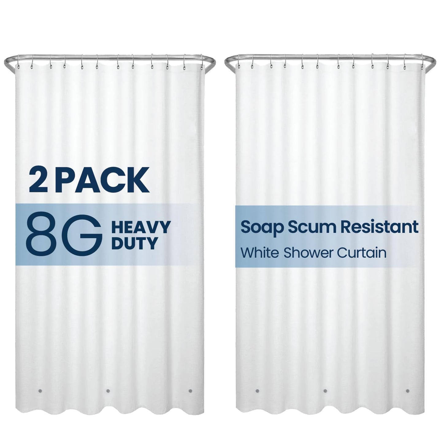 Bathroom Shower Curtain Waterproof Plastic Shower Curtain Premium PEVA Non-Toxic with Rust Proof Grommets Clear 8G Bathroom Accessories 72x72