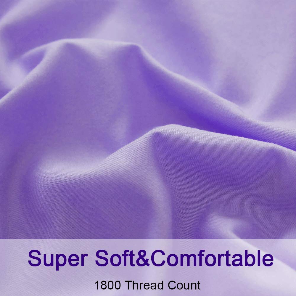 Bed Sheet Set Super Soft Microfiber 1800 Thread Count Luxury Egyptian Sheets 16-Inch Deep Pocket Wrinkle -4 Piece(Queen Dark Grey)