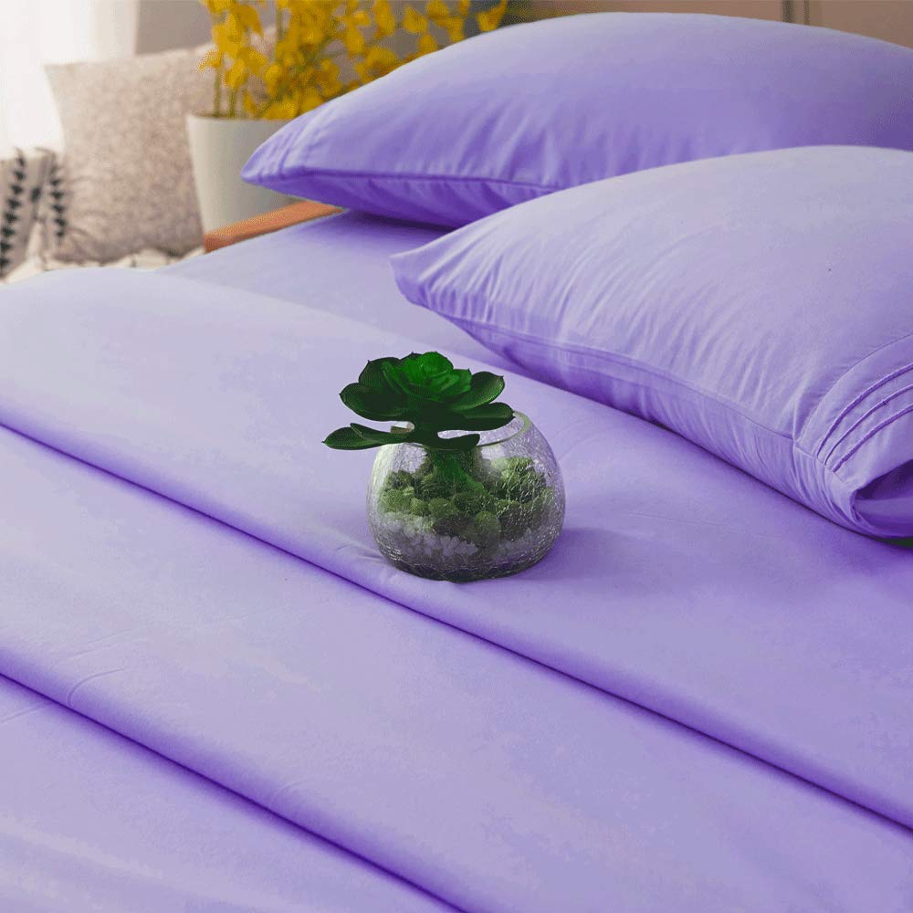 Bed Sheet Set Super Soft Microfiber 1800 Thread Count Luxury Egyptian Sheets 16-Inch Deep Pocket Wrinkle -4 Piece(Queen Dark Grey)