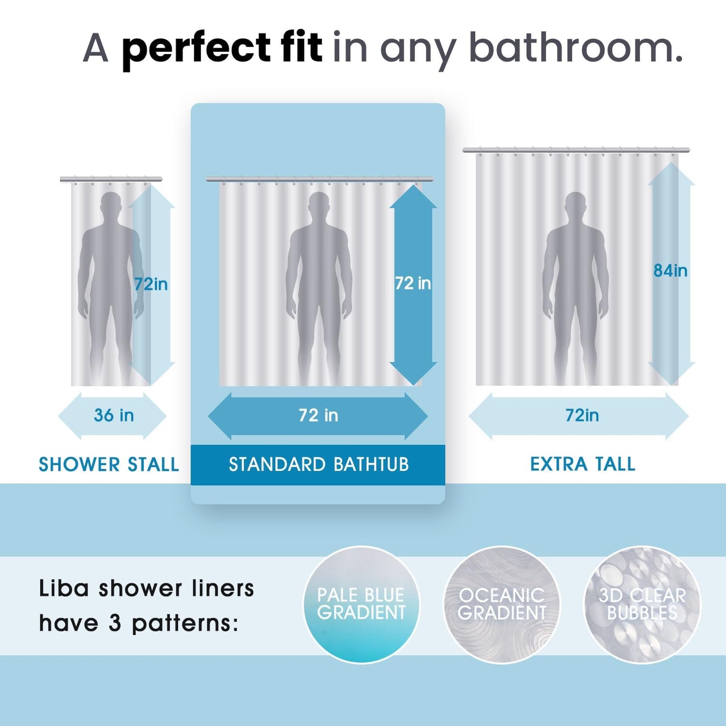Bathroom Shower Curtain Waterproof Plastic Shower Curtain Premium PEVA Non-Toxic with Rust Proof Grommets Clear 8G Bathroom Accessories 72x72