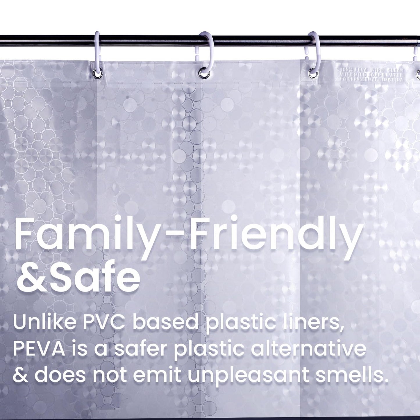 Bathroom Shower Curtain Waterproof Plastic Shower Curtain Premium PEVA Non-Toxic with Rust Proof Grommets Clear 8G Bathroom Accessories 72x72