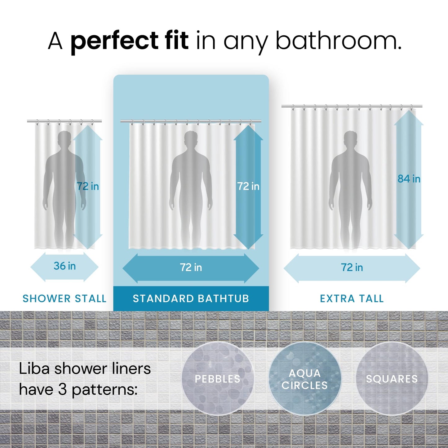 Bathroom Shower Curtain Waterproof Plastic Shower Curtain Premium PEVA Non-Toxic with Rust Proof Grommets Clear 8G Bathroom Accessories 72x72