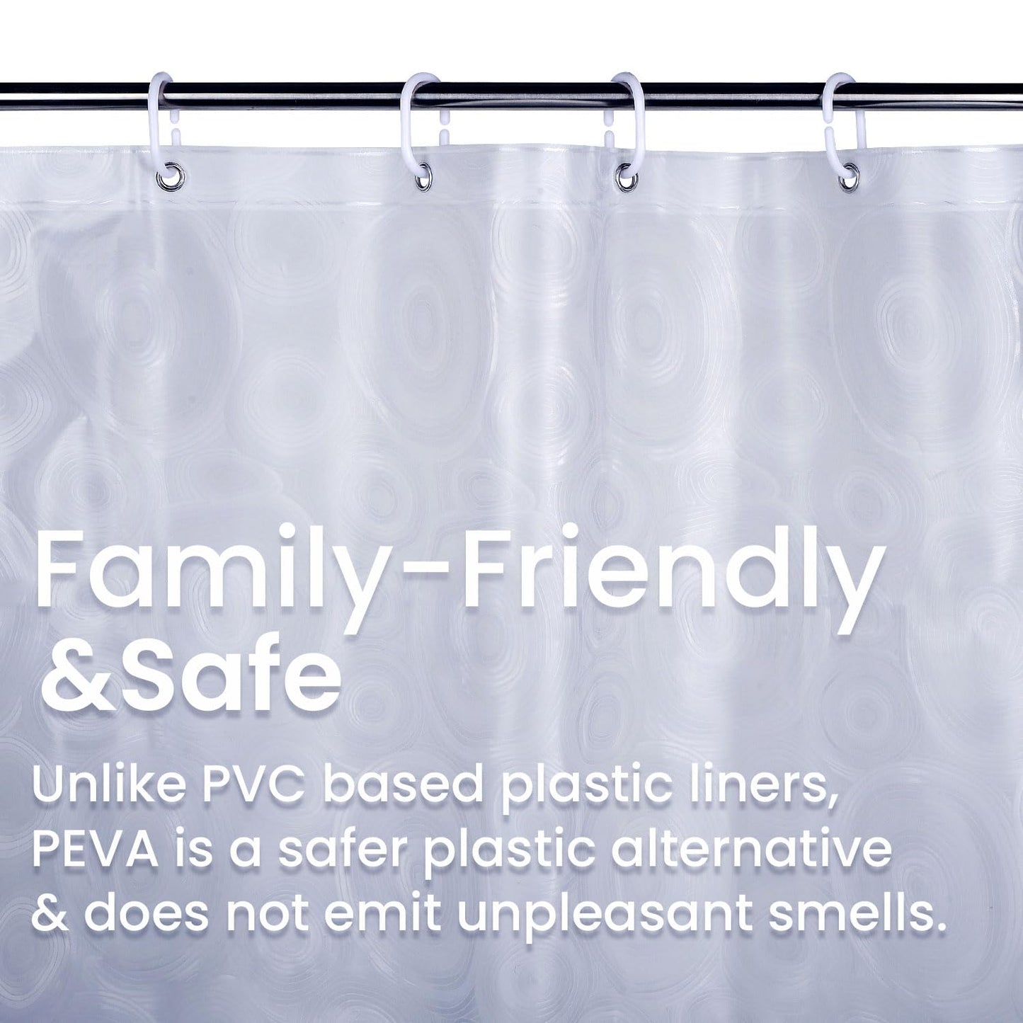 Bathroom Shower Curtain Waterproof Plastic Shower Curtain Premium PEVA Non-Toxic with Rust Proof Grommets Clear 8G Bathroom Accessories 72x72