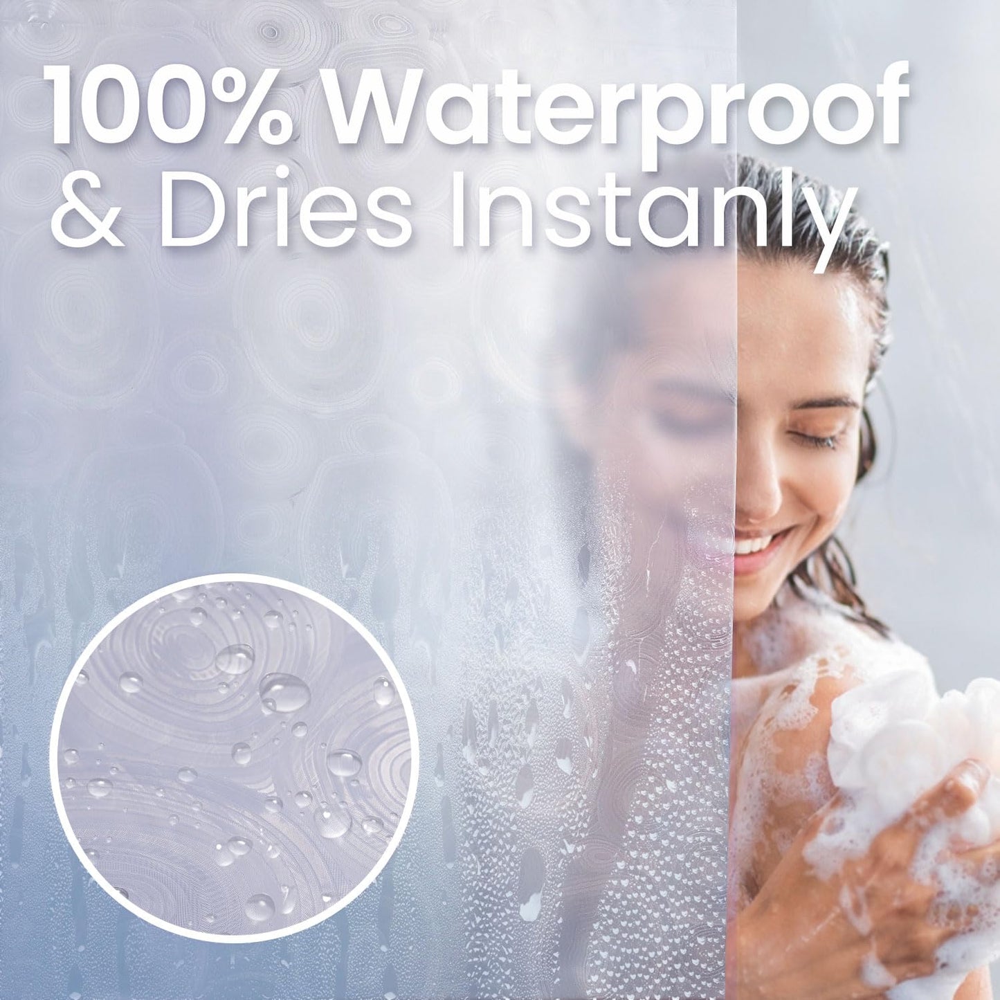 Bathroom Shower Curtain Waterproof Plastic Shower Curtain Premium PEVA Non-Toxic with Rust Proof Grommets Clear 8G Bathroom Accessories 72x72