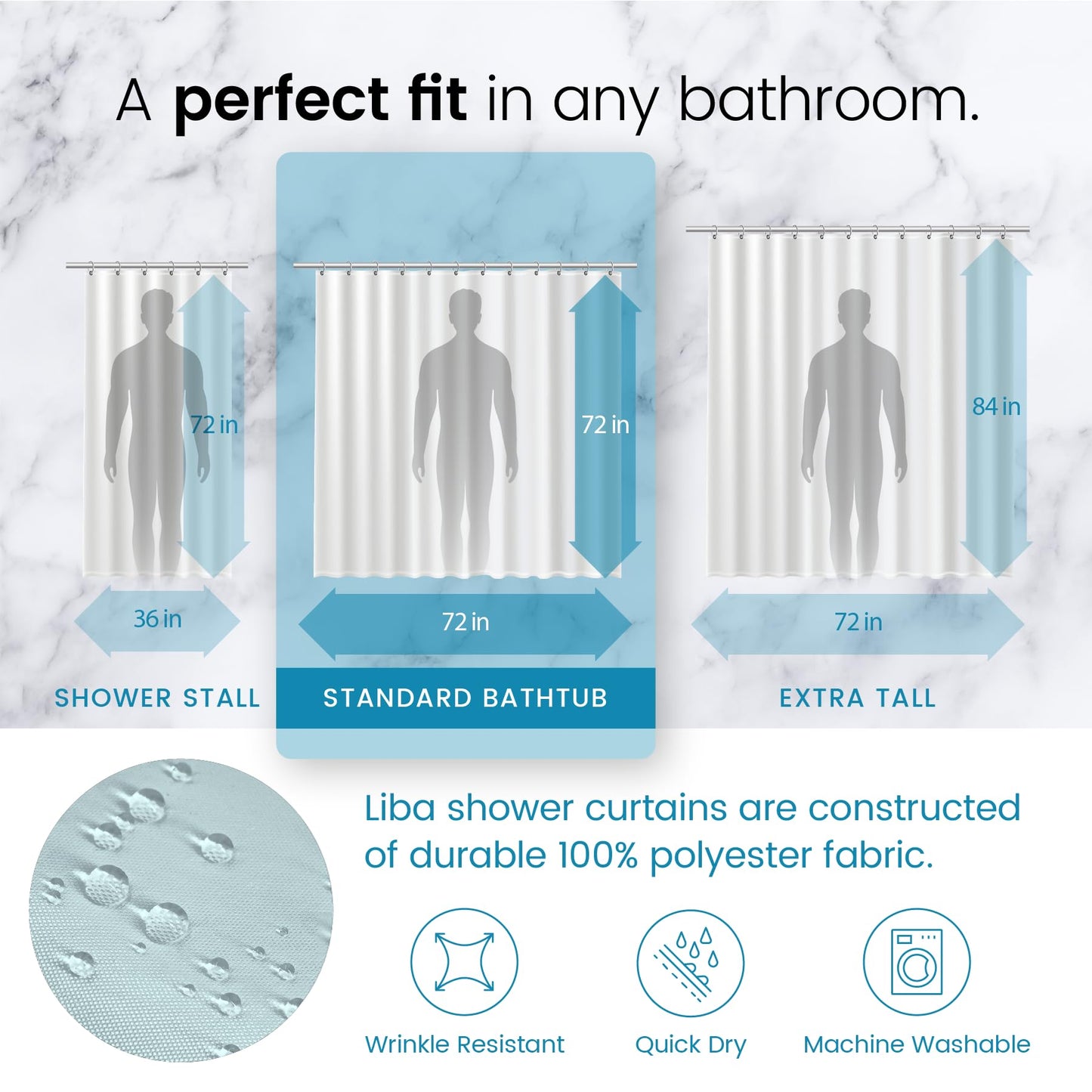 Bathroom Shower Curtain Waterproof Plastic Shower Curtain Premium PEVA Non-Toxic with Rust Proof Grommets Clear 8G Bathroom Accessories 72x72