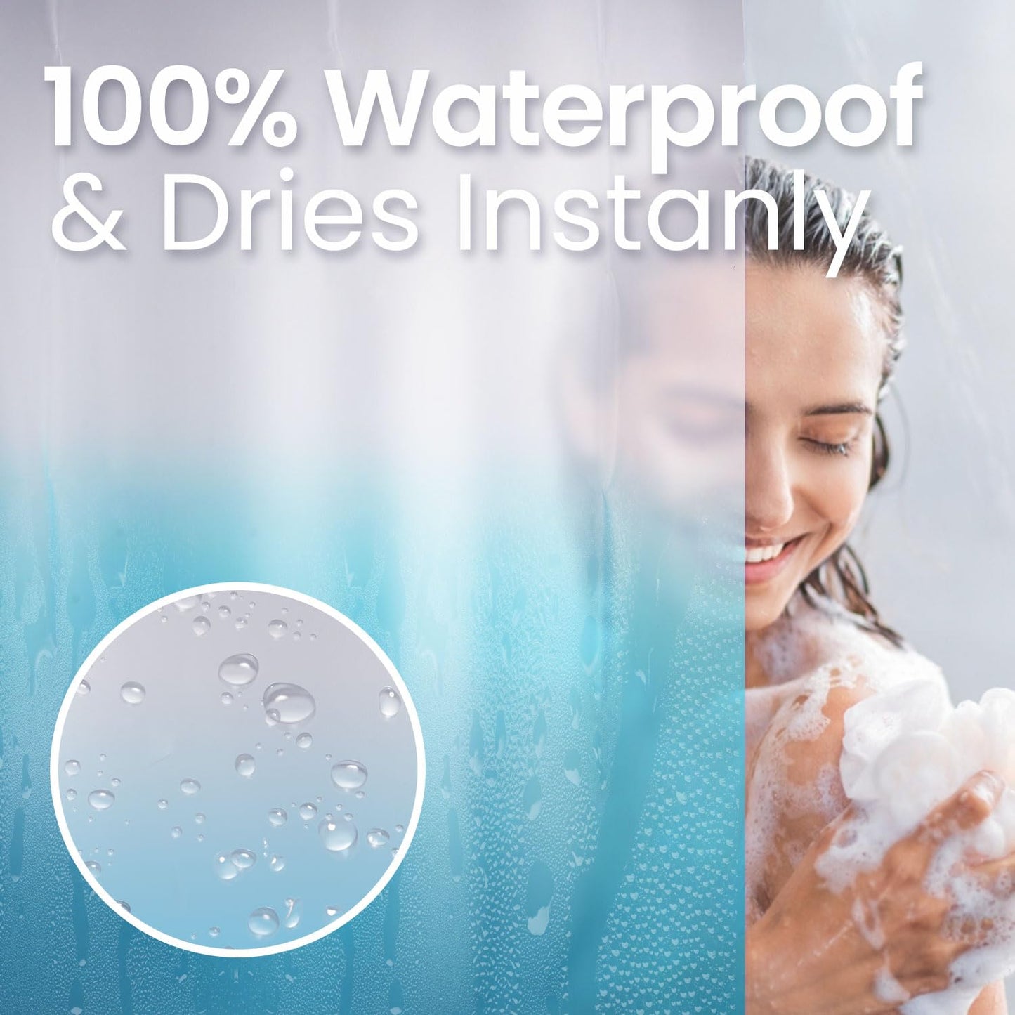 Bathroom Shower Curtain Waterproof Plastic Shower Curtain Premium PEVA Non-Toxic with Rust Proof Grommets Clear 8G Bathroom Accessories 72x72