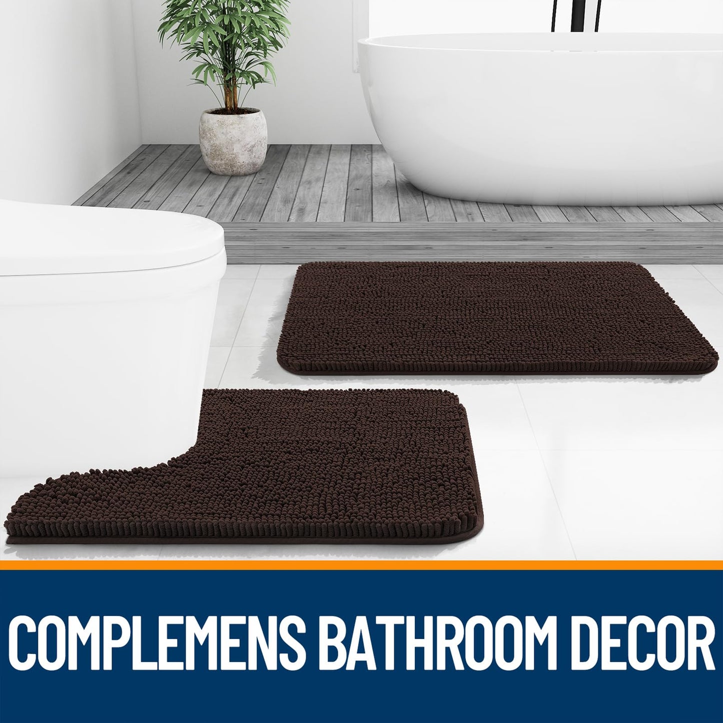 Bathroom Rugs 30x20, Extra Soft Absorbent Chenille Bath Rugs