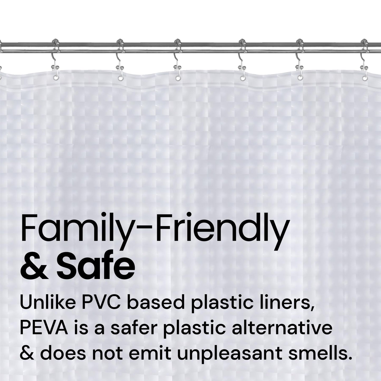Bathroom Shower Curtain Waterproof Plastic Shower Curtain Premium PEVA Non-Toxic with Rust Proof Grommets Clear 8G Bathroom Accessories 72x72