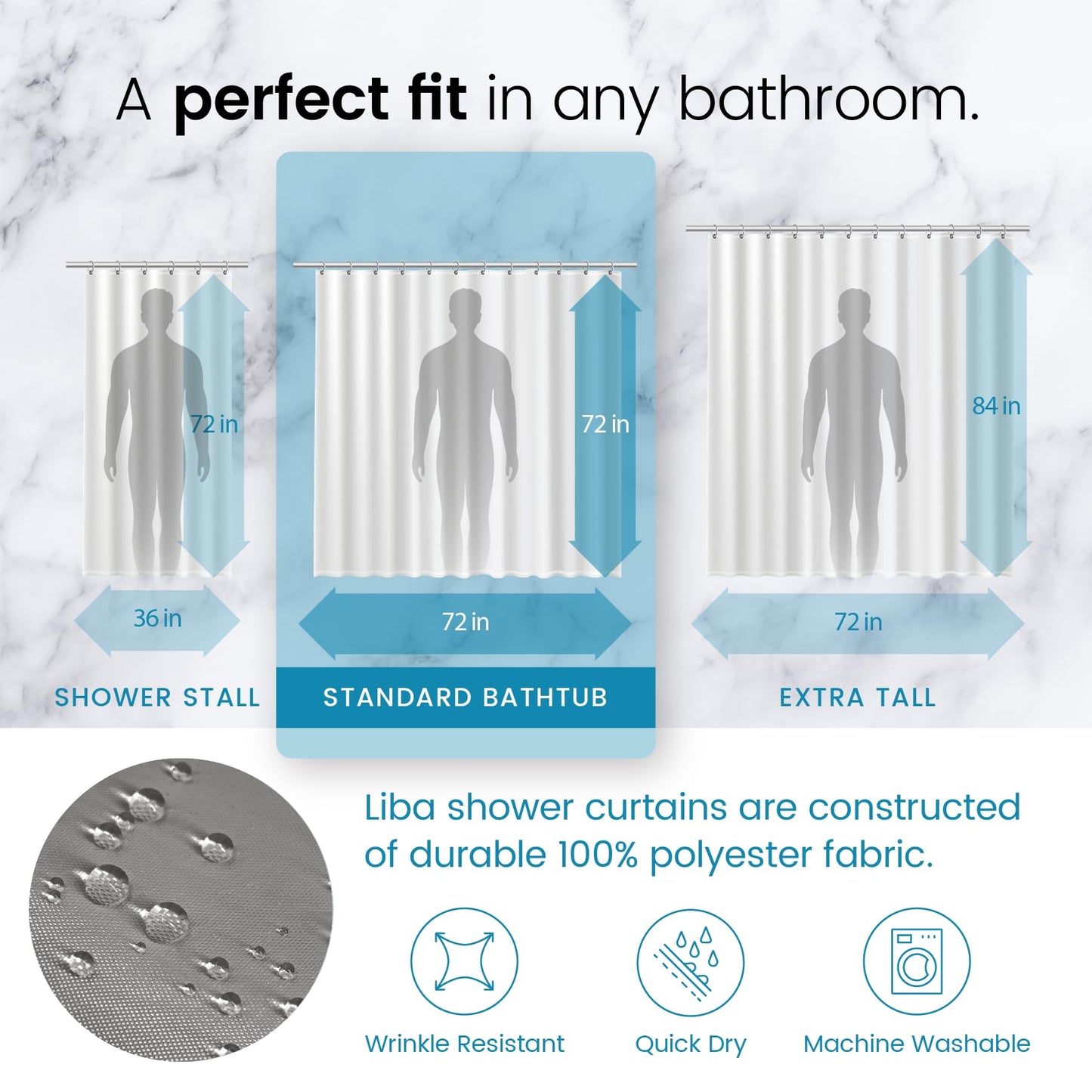 Bathroom Shower Curtain Waterproof Plastic Shower Curtain Premium PEVA Non-Toxic with Rust Proof Grommets Clear 8G Bathroom Accessories 72x72