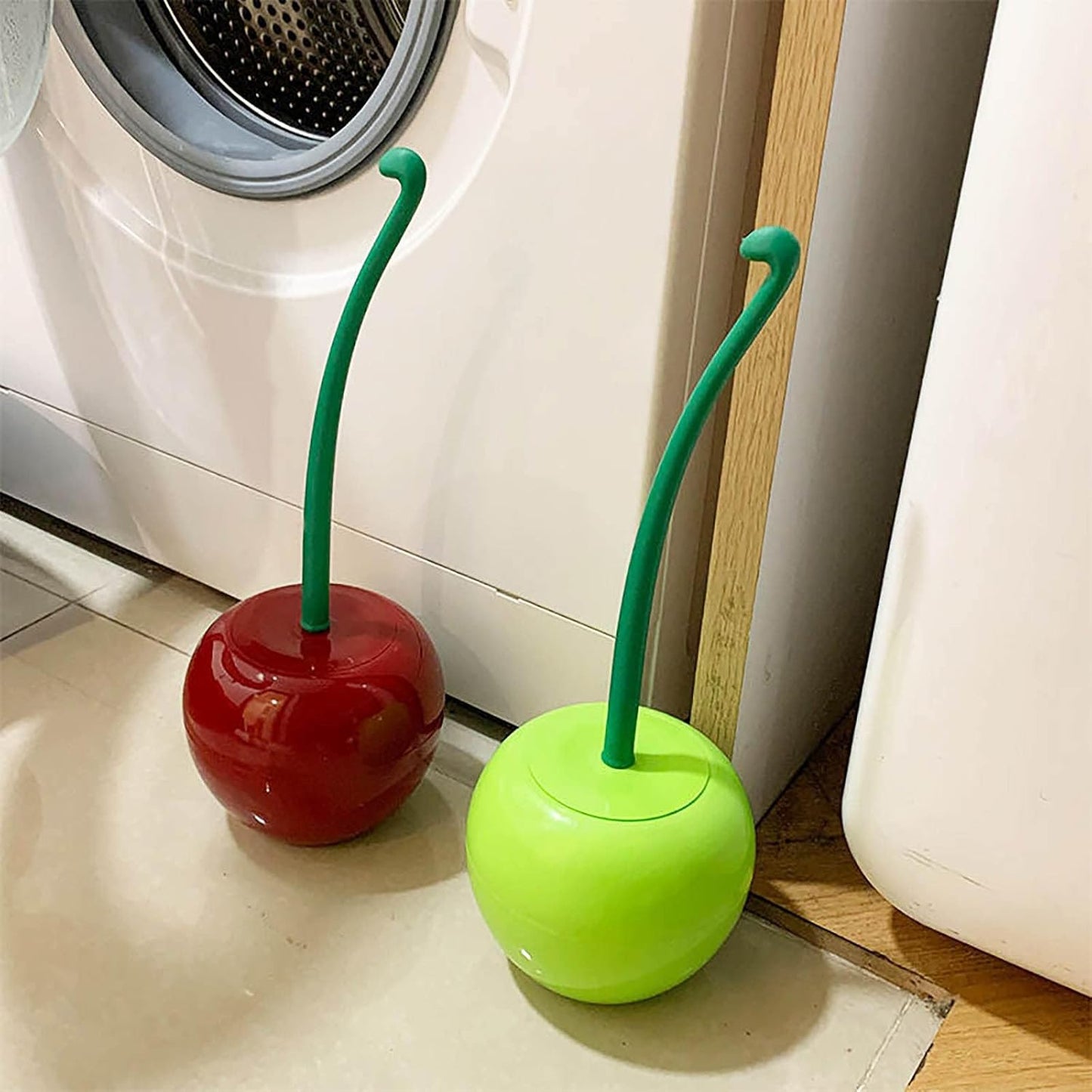 Bathroom Cherry Toilet Brush and Holder Bathroom Funky Cute Toilet Brush