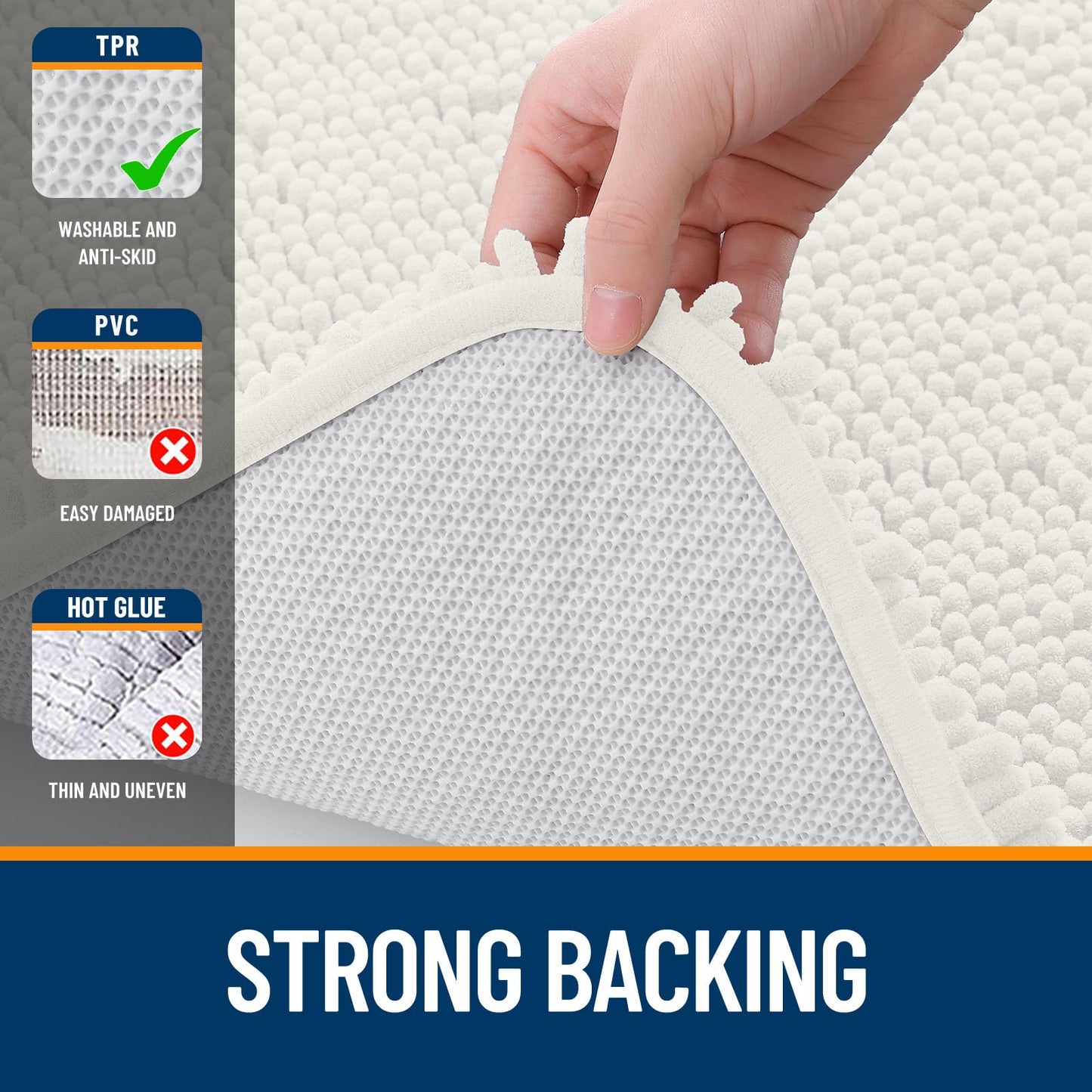 Bathroom Rugs 30x20, Extra Soft Absorbent Chenille Bath Rugs