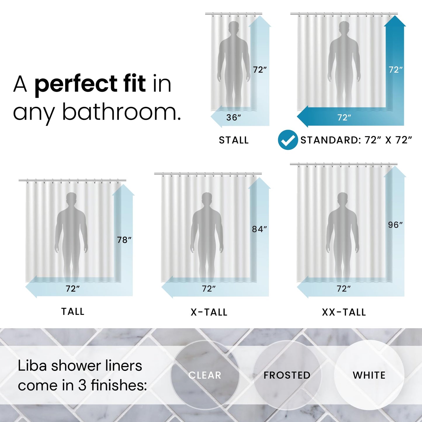 Bathroom Shower Curtain Waterproof Plastic Shower Curtain Premium PEVA Non-Toxic with Rust Proof Grommets Clear 8G Bathroom Accessories 72x72
