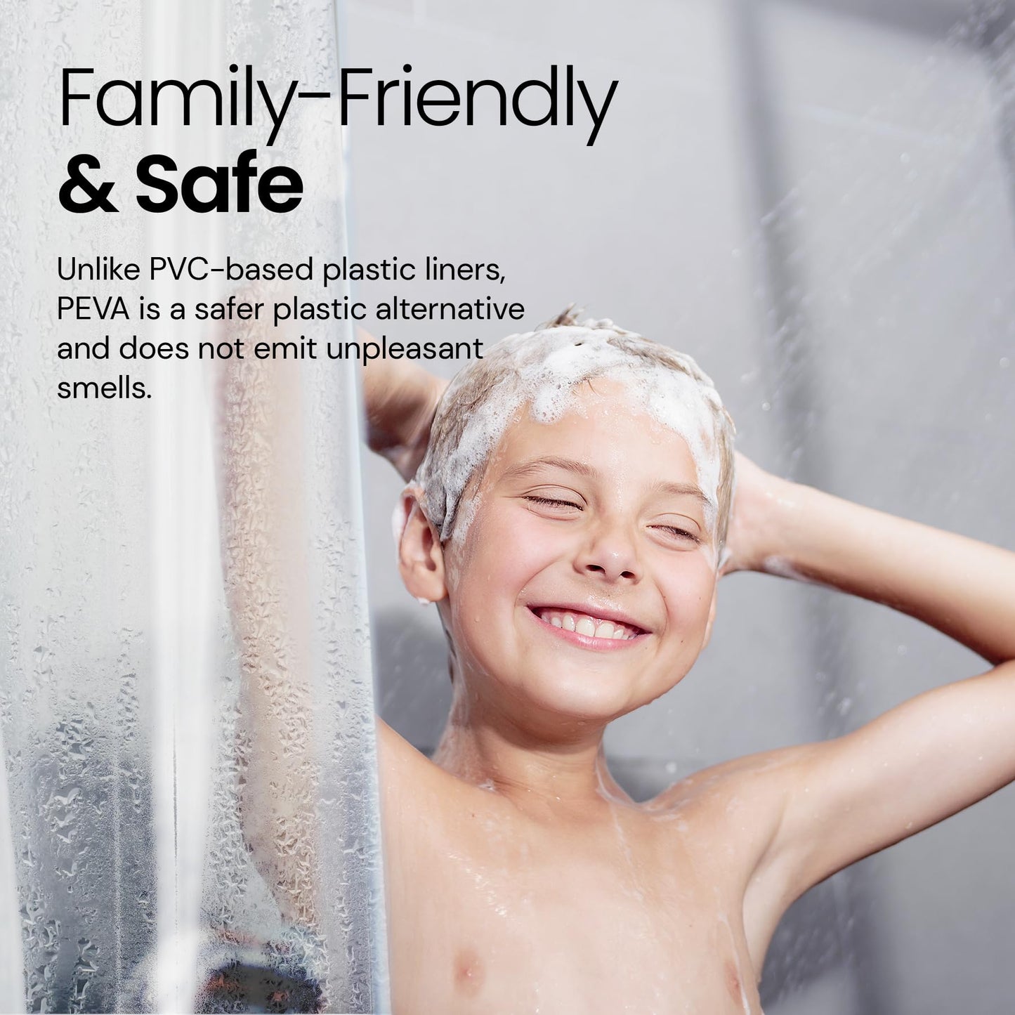 Bathroom Shower Curtain Waterproof Plastic Shower Curtain Premium PEVA Non-Toxic with Rust Proof Grommets Clear 8G Bathroom Accessories 72x72