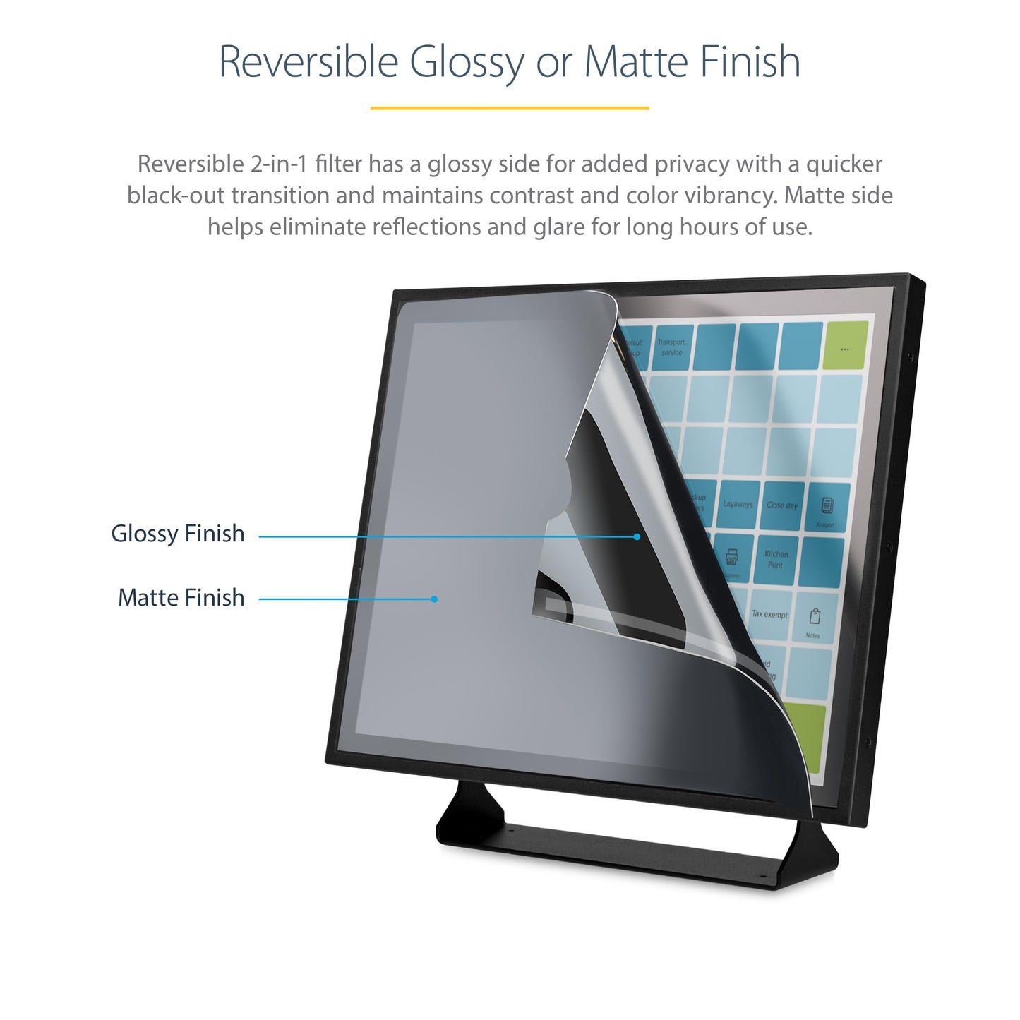 Monitor Privacy Screen for 24 inch PC Display - Computer Screen Security Filter - Blue Light Reducing Screen Protector Film - 16:9 Widescreen - Matte/Glossy - +/-30 Degree, TAA