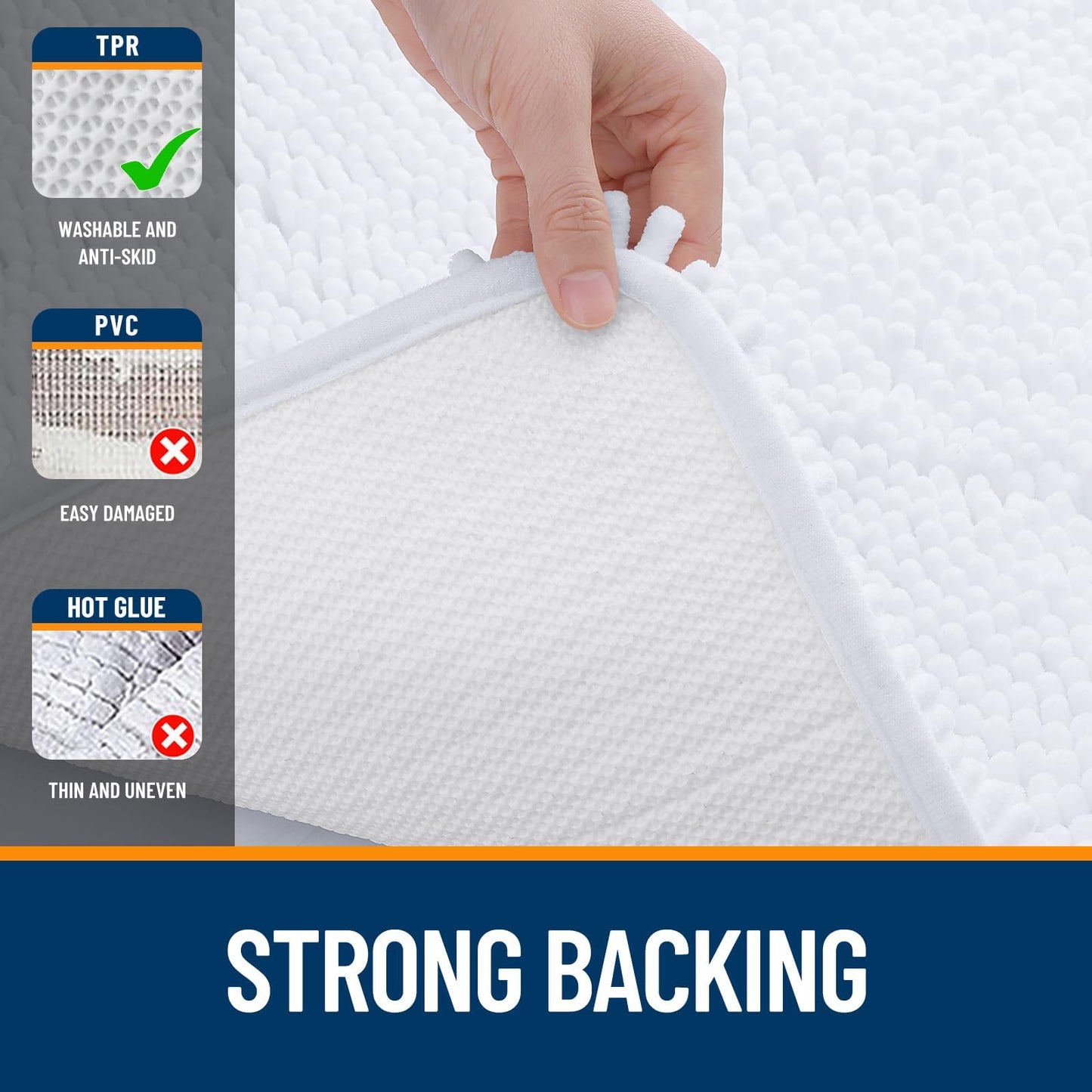 Bathroom Rugs 30x20, Extra Soft Absorbent Chenille Bath Rugs