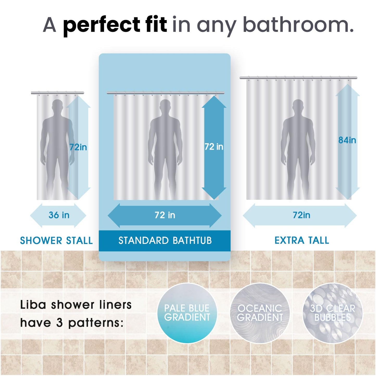 Bathroom Shower Curtain Waterproof Plastic Shower Curtain Premium PEVA Non-Toxic with Rust Proof Grommets Clear 8G Bathroom Accessories 72x72