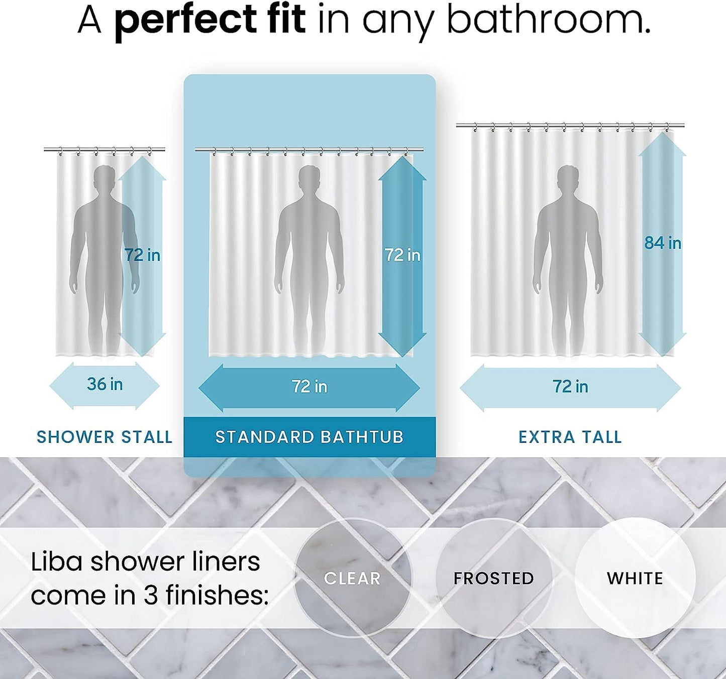 Bathroom Shower Curtain Waterproof Plastic Shower Curtain Premium PEVA Non-Toxic with Rust Proof Grommets Clear 8G Bathroom Accessories 72x72