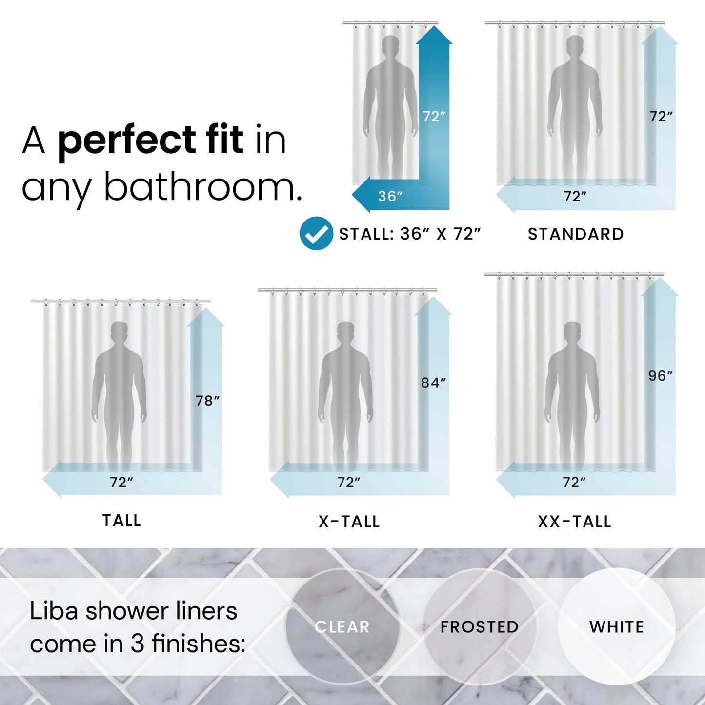 Bathroom Shower Curtain Waterproof Plastic Shower Curtain Premium PEVA Non-Toxic with Rust Proof Grommets Clear 8G Bathroom Accessories 72x72