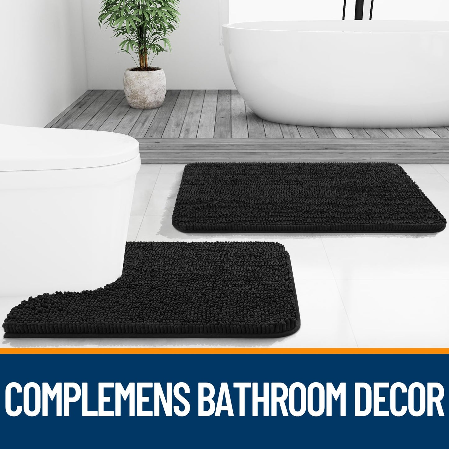 Bathroom Rugs 30x20, Extra Soft Absorbent Chenille Bath Rugs