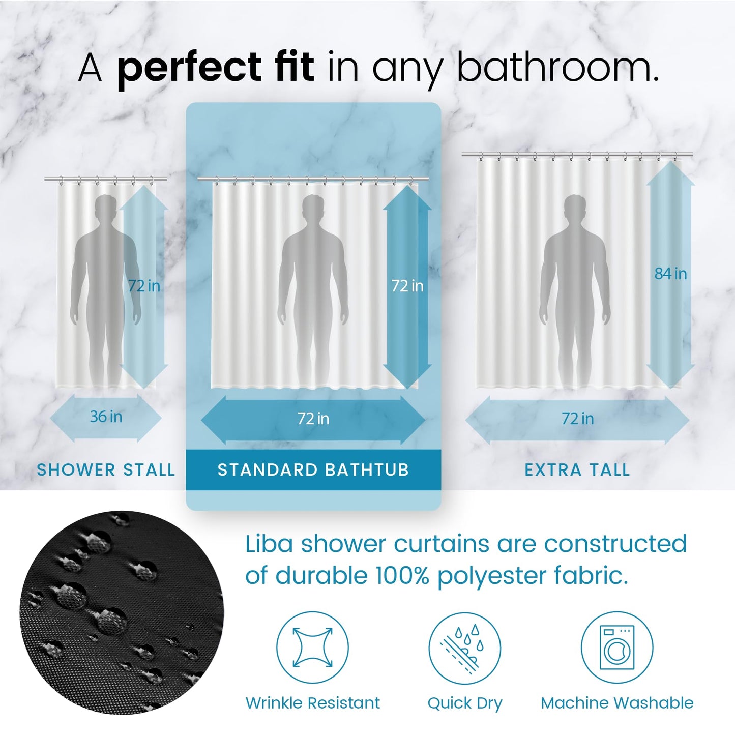 Bathroom Shower Curtain Waterproof Plastic Shower Curtain Premium PEVA Non-Toxic with Rust Proof Grommets Clear 8G Bathroom Accessories 72x72