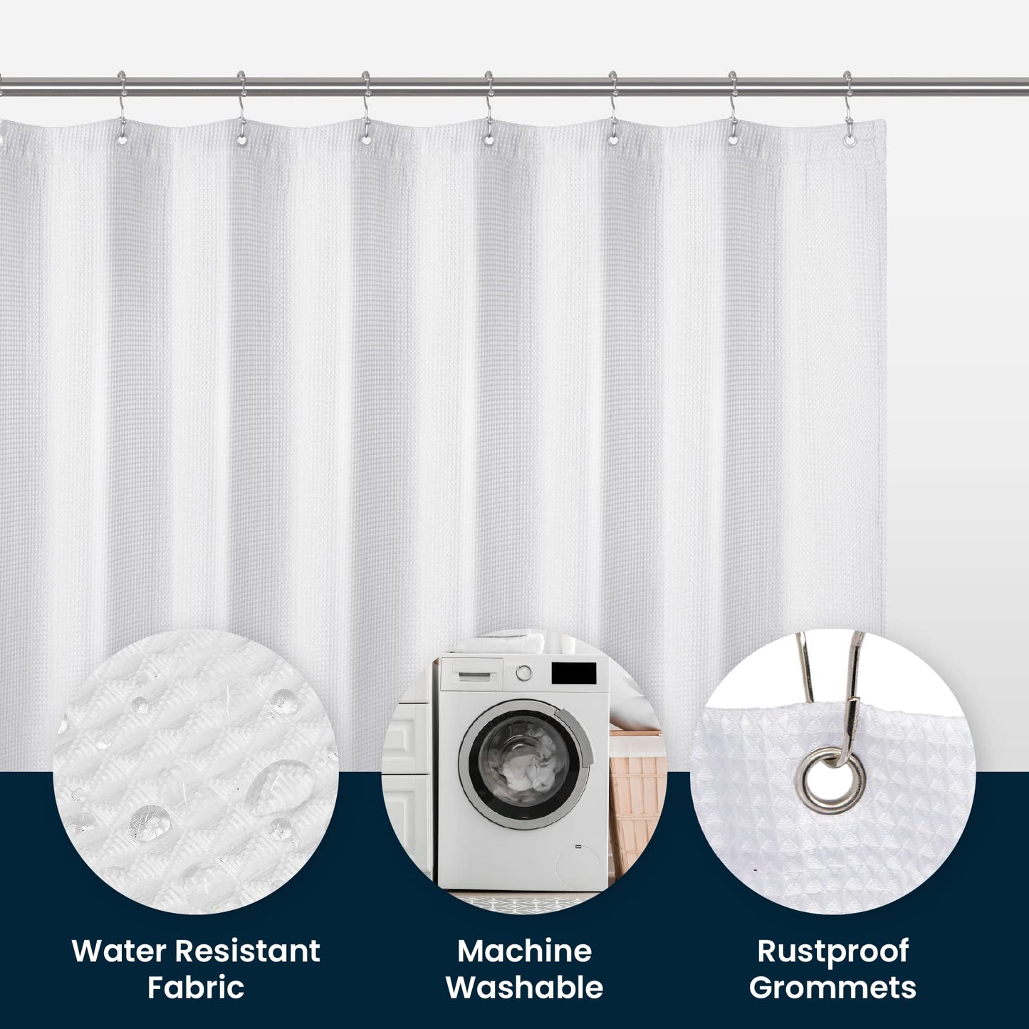 Bathroom Shower Curtain Waterproof Plastic Shower Curtain Premium PEVA Non-Toxic with Rust Proof Grommets Clear 8G Bathroom Accessories 72x72
