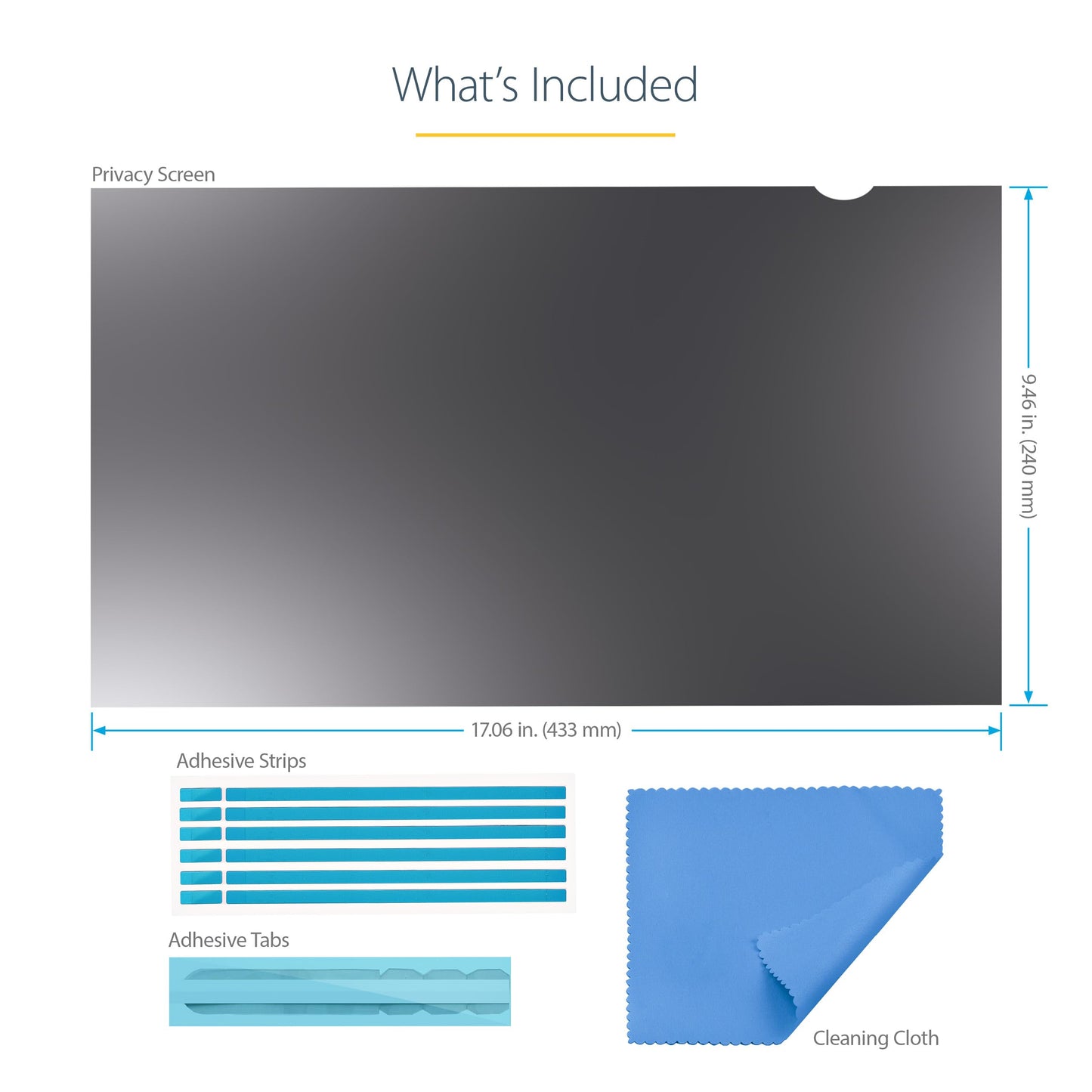 Monitor Privacy Screen for 24 inch PC Display - Computer Screen Security Filter - Blue Light Reducing Screen Protector Film - 16:9 Widescreen - Matte/Glossy - +/-30 Degree, TAA