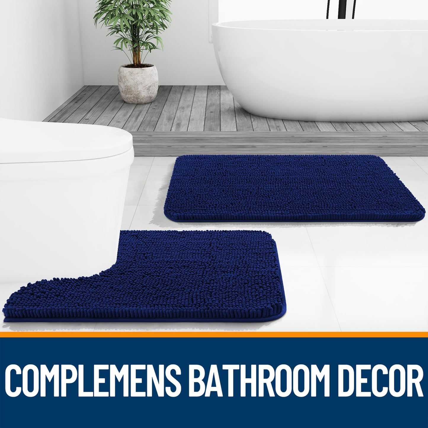 Bathroom Rugs 30x20, Extra Soft Absorbent Chenille Bath Rugs