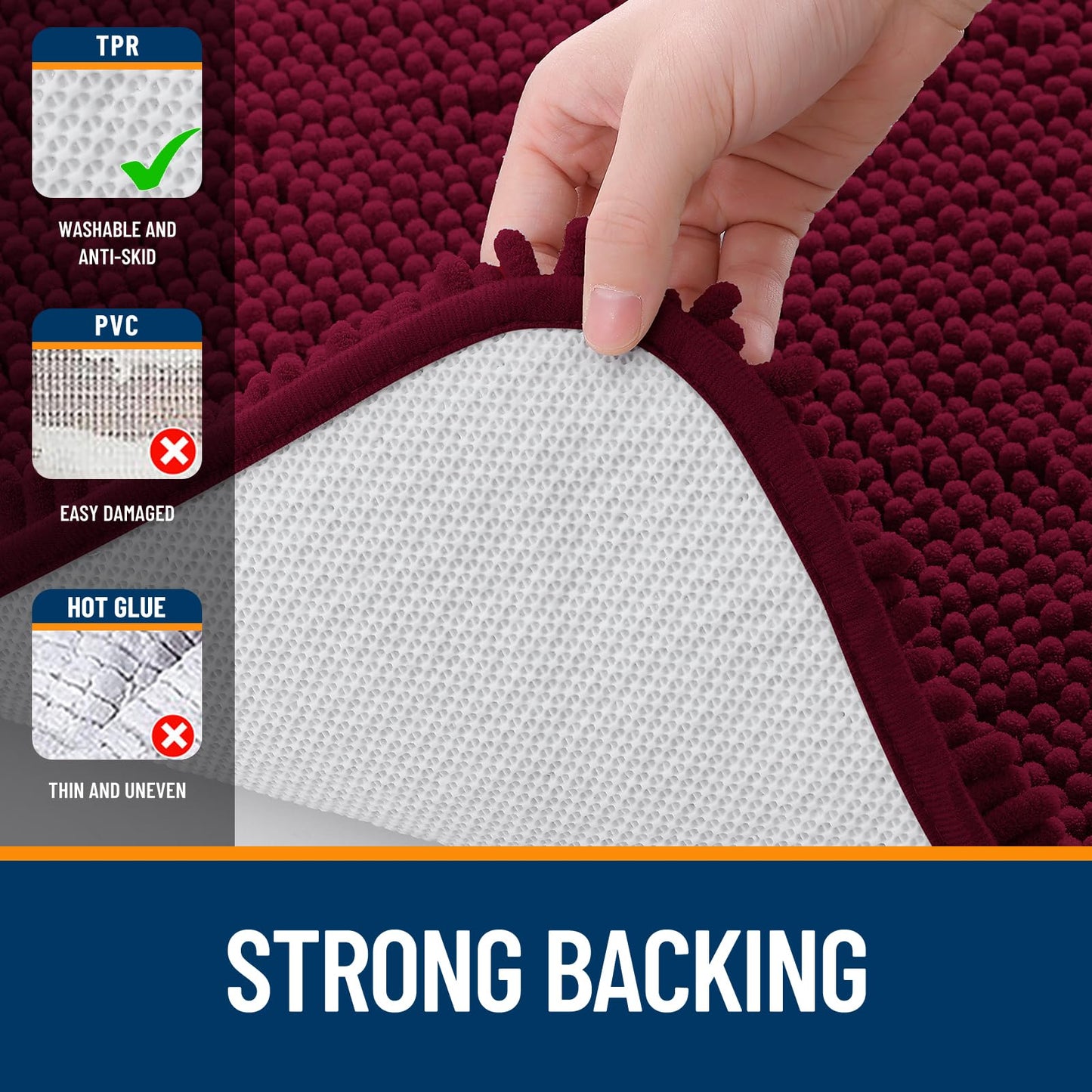 Bathroom Rugs 30x20, Extra Soft Absorbent Chenille Bath Rugs