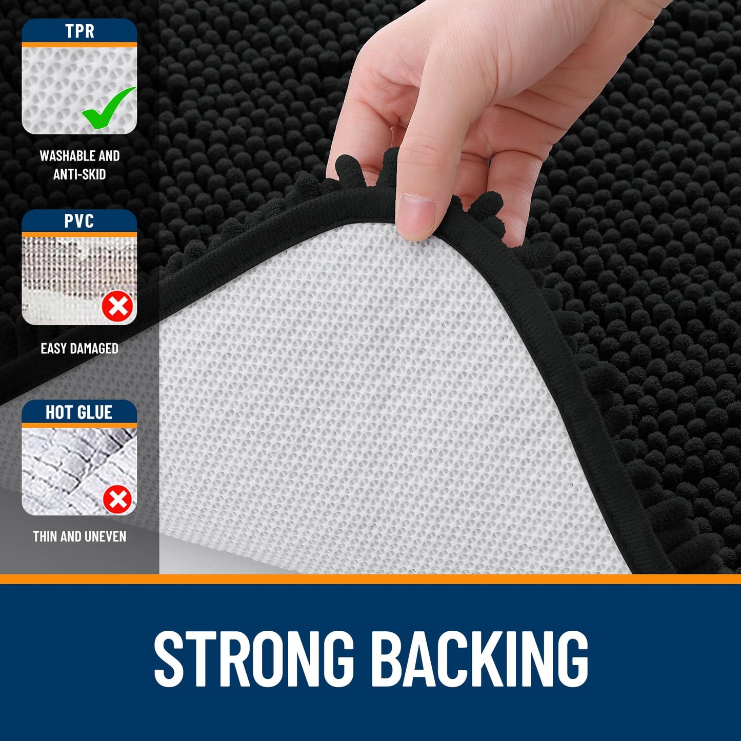 Bathroom Rugs 30x20, Extra Soft Absorbent Chenille Bath Rugs