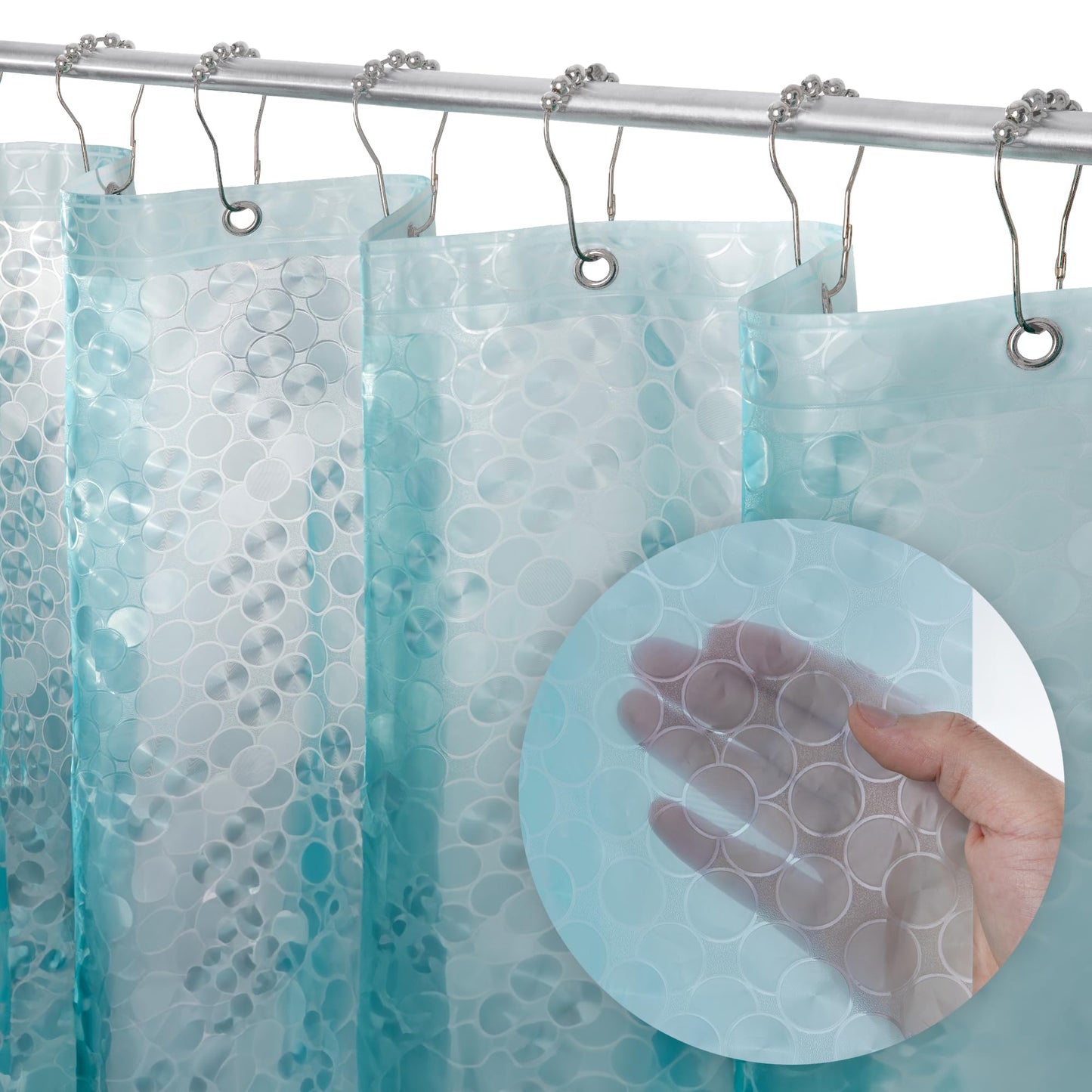 Bathroom Shower Curtain Waterproof Plastic Shower Curtain Premium PEVA Non-Toxic with Rust Proof Grommets Clear 8G Bathroom Accessories 72x72