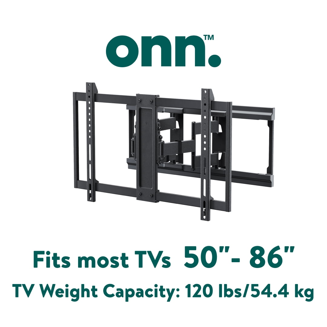 Ultra-slim Full Motion TV Wall Mount for 50" to 86" TVs, swivel ±45°, up to +5°/-20° Tilting