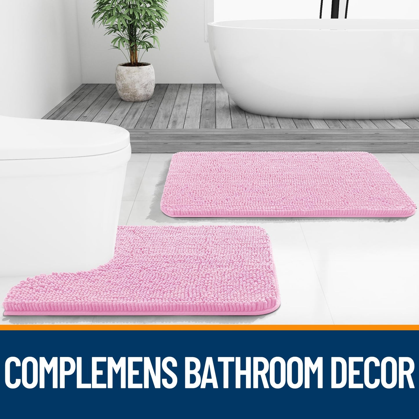 Bathroom Rugs 30x20, Extra Soft Absorbent Chenille Bath Rugs