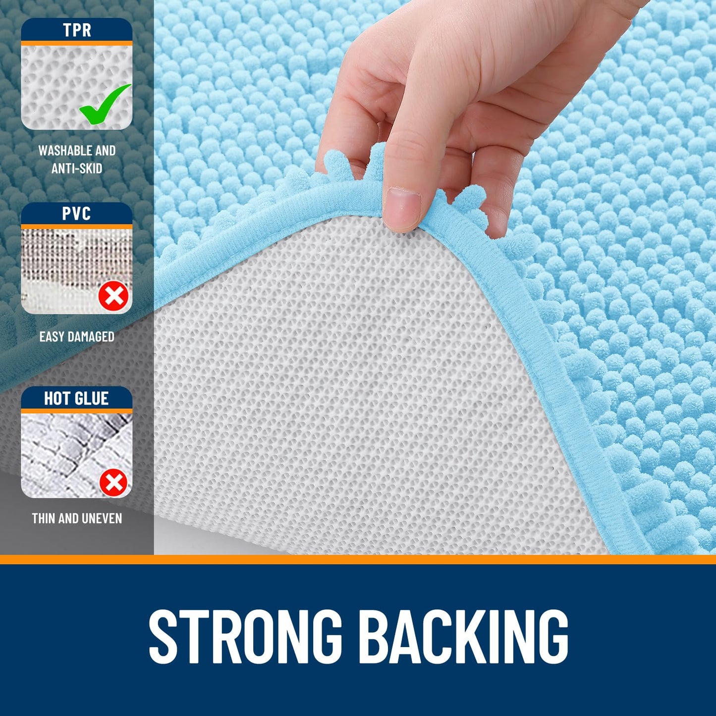 Bathroom Rugs 30x20, Extra Soft Absorbent Chenille Bath Rugs