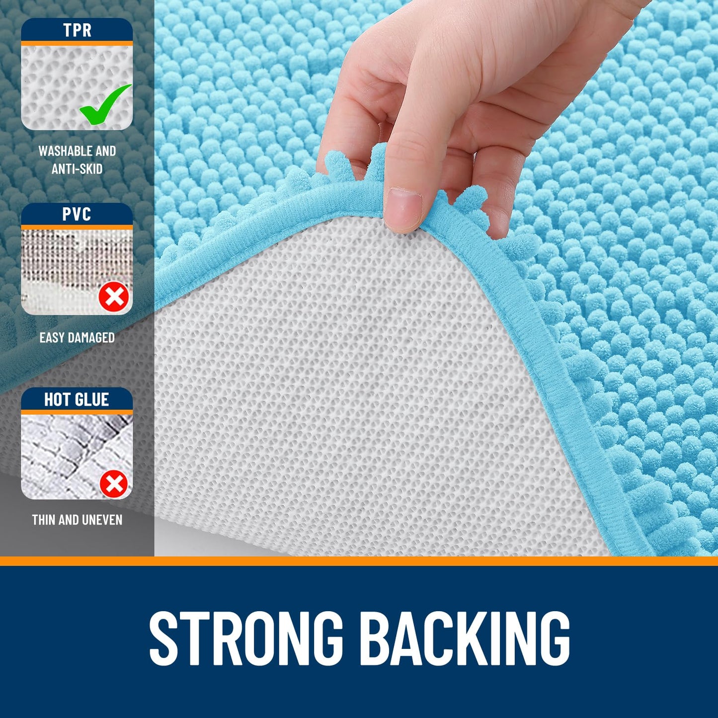 Bathroom Rugs 30x20, Extra Soft Absorbent Chenille Bath Rugs