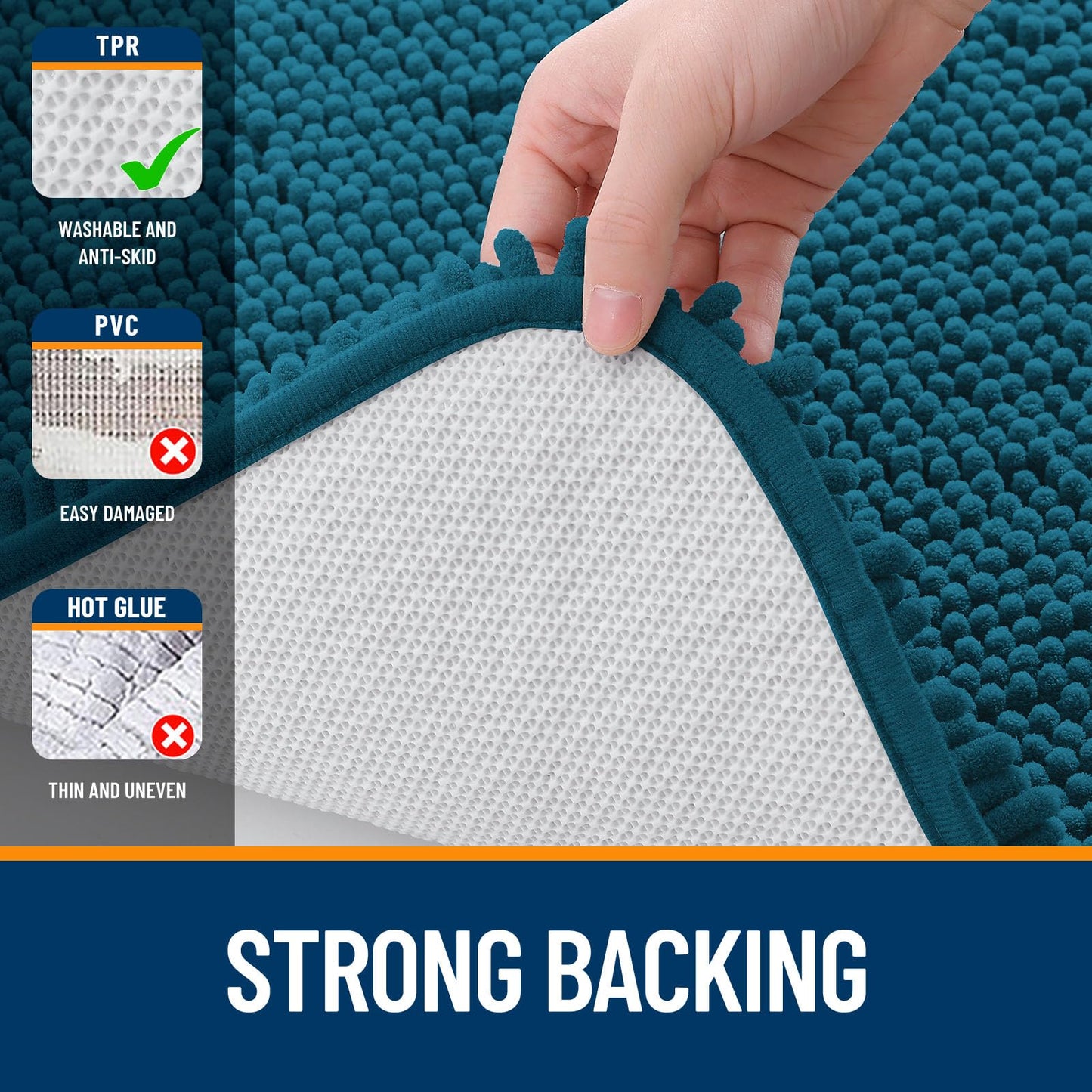 Bathroom Rugs 30x20, Extra Soft Absorbent Chenille Bath Rugs