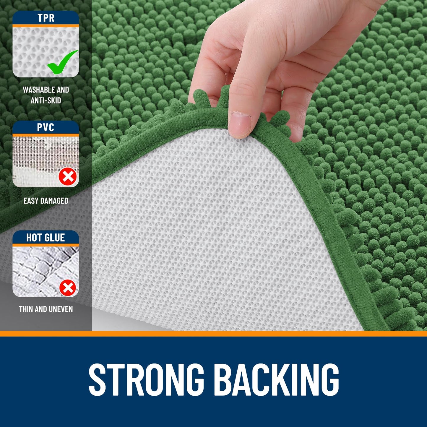 Bathroom Rugs 30x20, Extra Soft Absorbent Chenille Bath Rugs