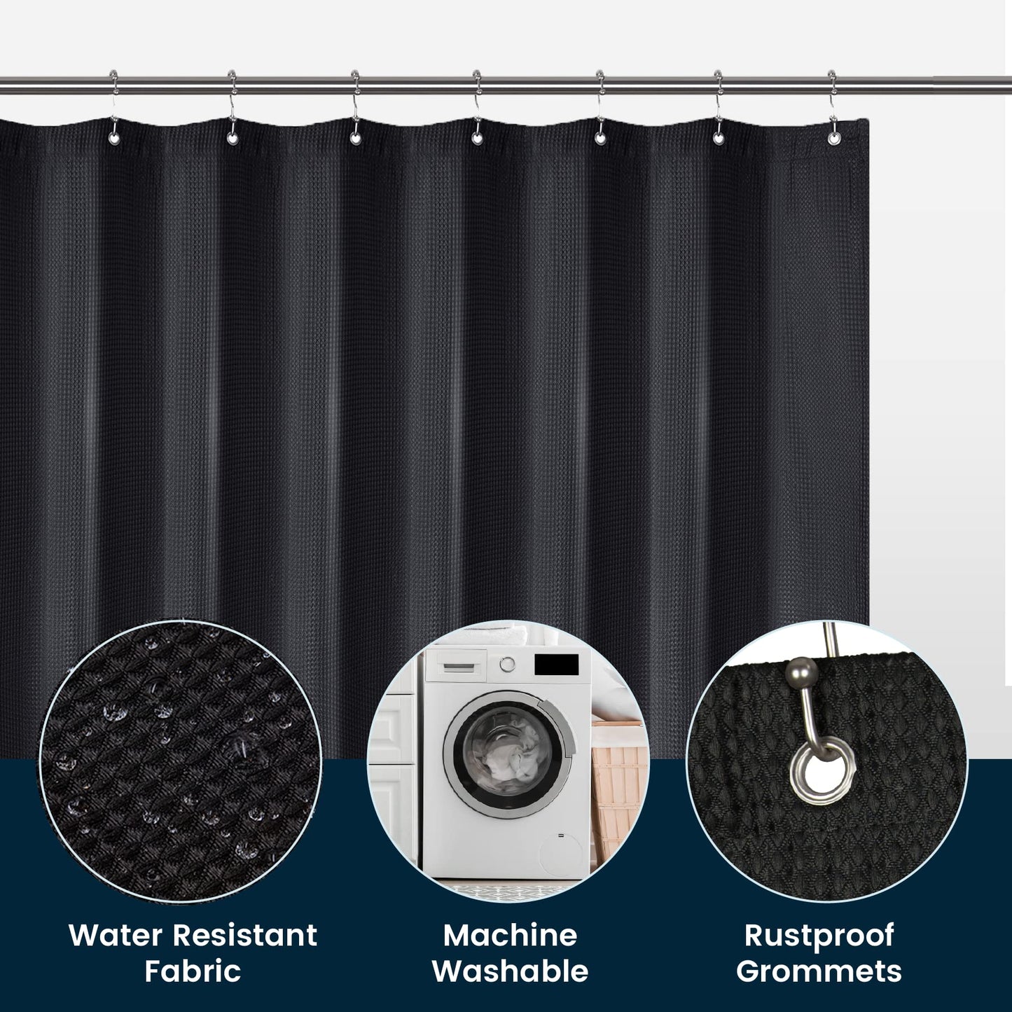 Bathroom Shower Curtain Waterproof Plastic Shower Curtain Premium PEVA Non-Toxic with Rust Proof Grommets Clear 8G Bathroom Accessories 72x72