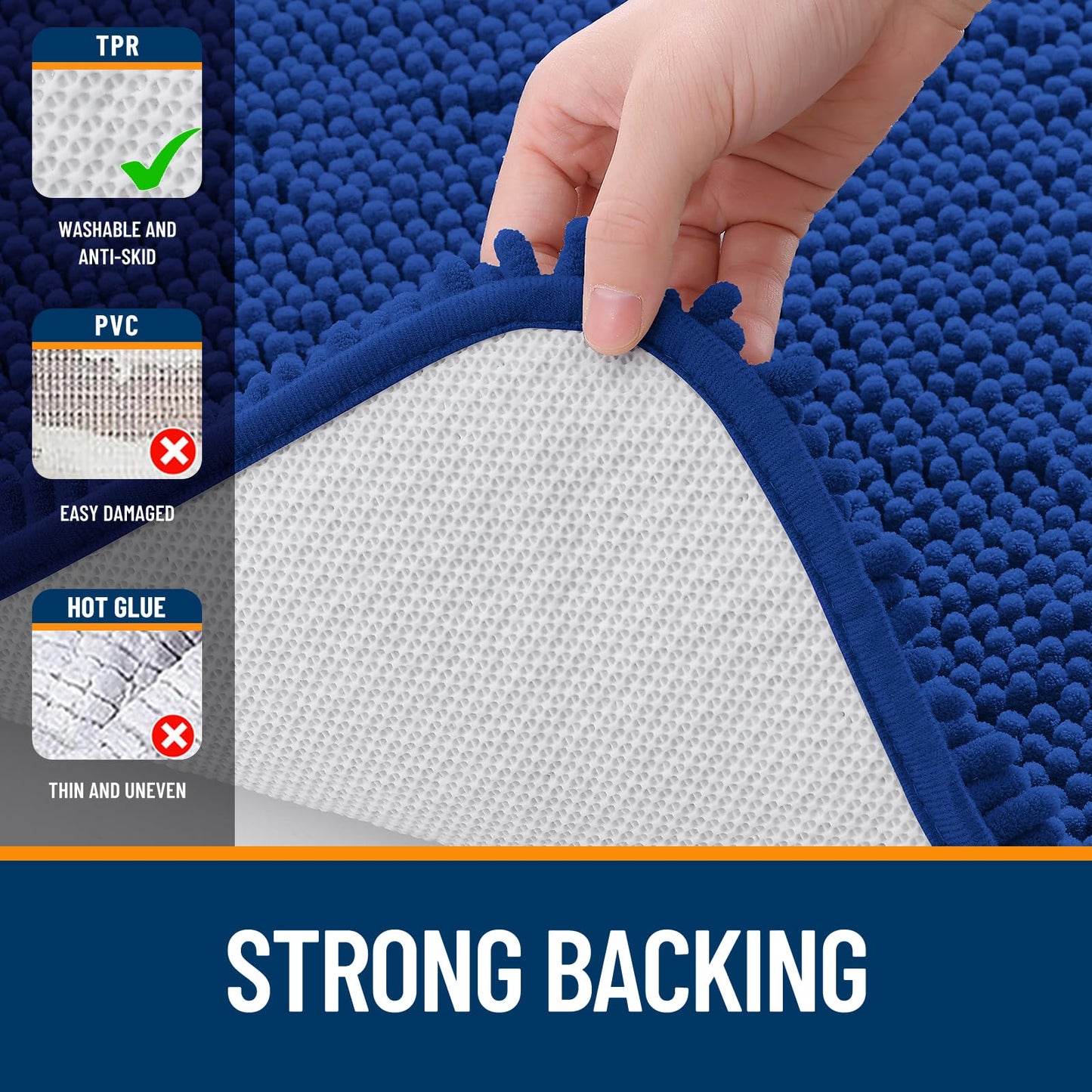 Bathroom Rugs 30x20, Extra Soft Absorbent Chenille Bath Rugs