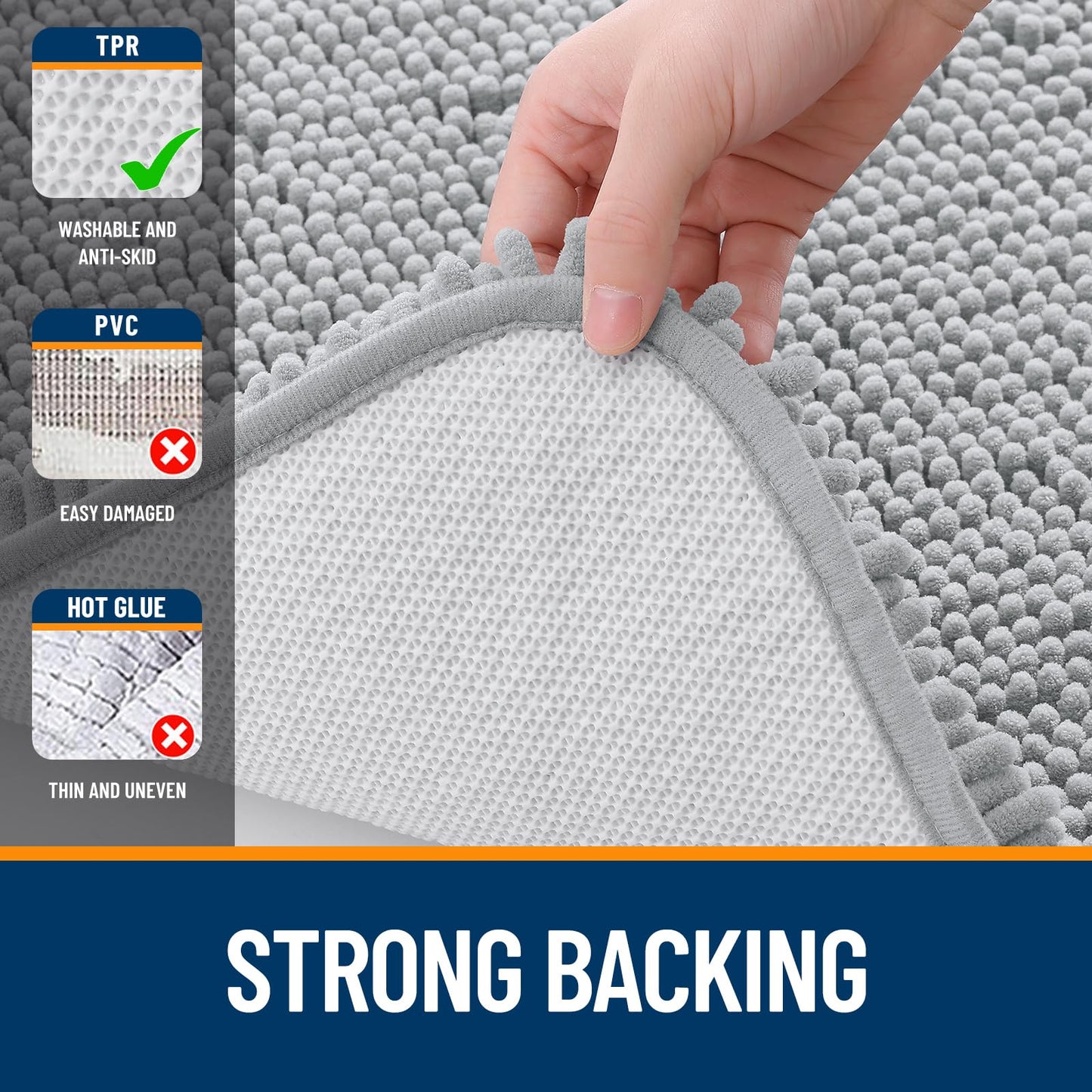 Bathroom Rugs 30x20, Extra Soft Absorbent Chenille Bath Rugs
