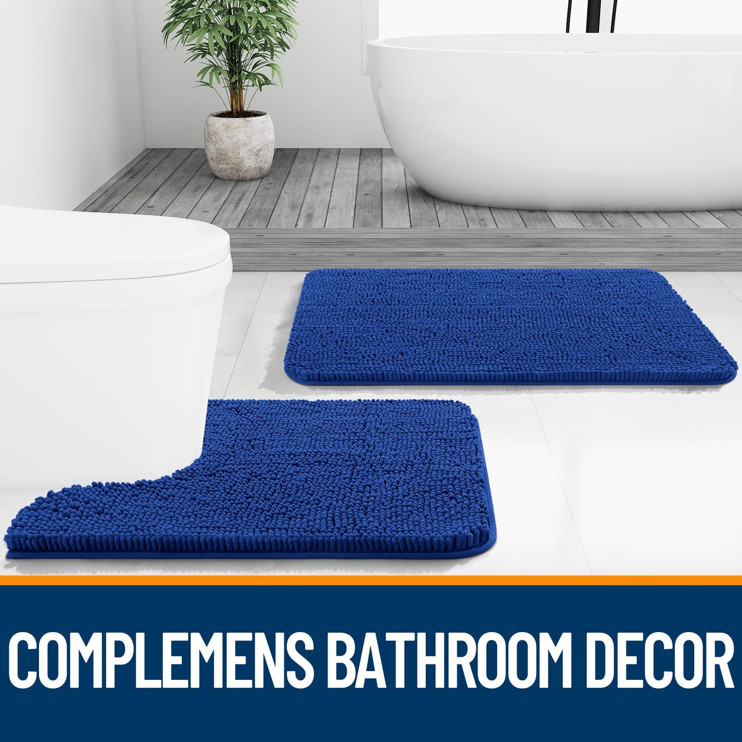 Bathroom Rugs 30x20, Extra Soft Absorbent Chenille Bath Rugs